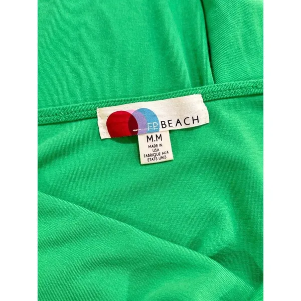 FP Beach Womens Dress Green Rosalia Low Back Mini Short Sleeve A Line Medium - Image 5