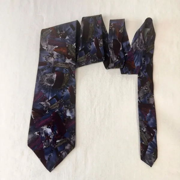 J.Garcia Men's Silk Vintage Tie Multicolor Art Necktie USA Made Classic Office - Image 2