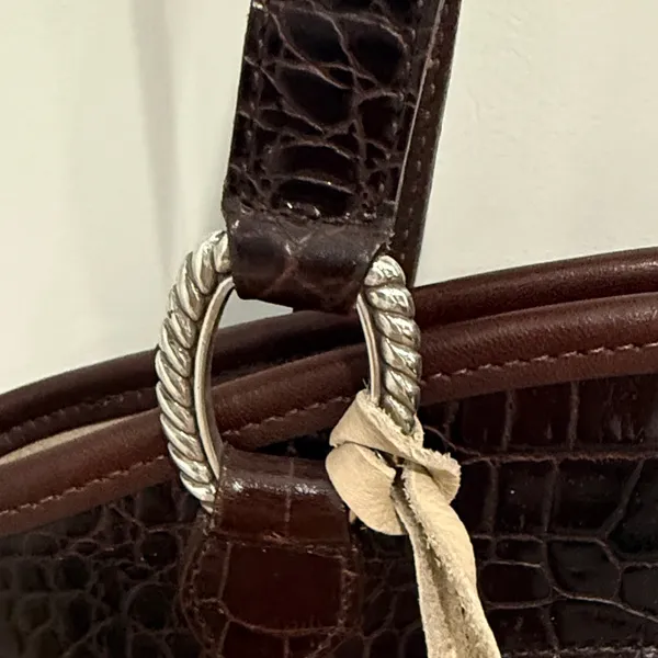 Elegant Cream and Brown Women's Handbag - Image 3