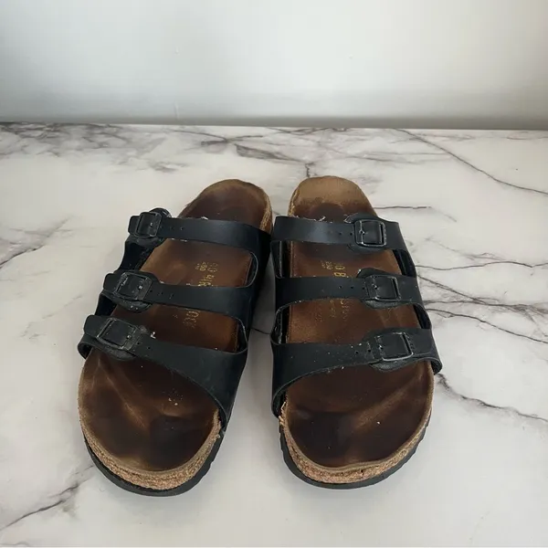 Birkenstock Black Birkoflor 3 Strap Sandals Size 40 - Image 3