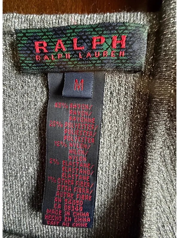 Ralph Lauren Silver Metallic Knit Tank  Medium - Image 3