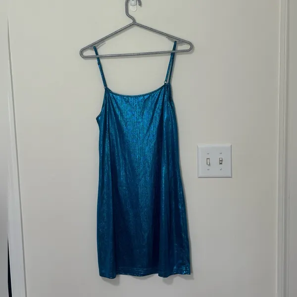 Allegra K Shimmering Blue‎ Mini Dress - Image 2