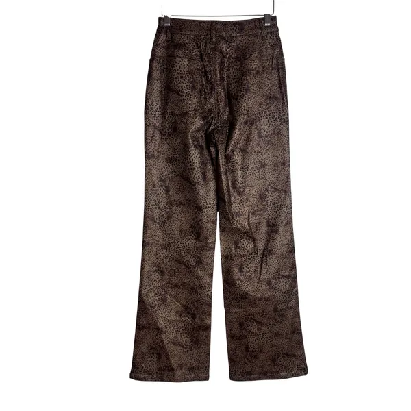 12th Tribe Womens After Hours Coated Leopard Pants Small - Image 8