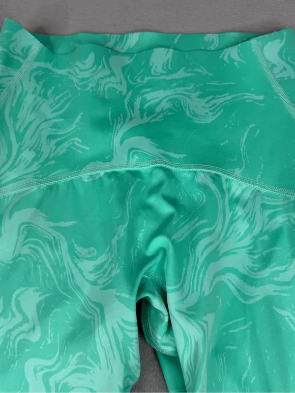Gymshark Waist Support Leggings M Mint Marble Scrunch High Rise Yoga Gym - Image 2