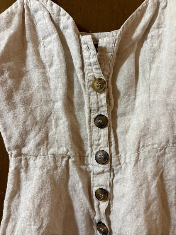 Reformation Torta Linen Jumpsuit in Sand Beige - Image 10