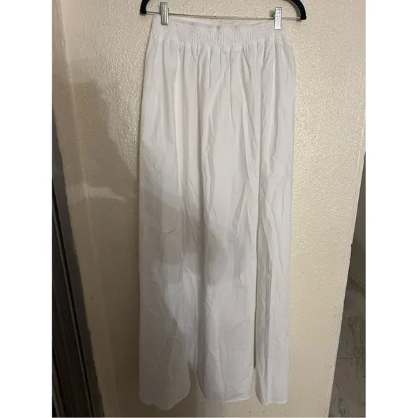 Susana Monaco poplin drop waist skirt White Maxi A-Line Skirt size medium NWT - Image 4
