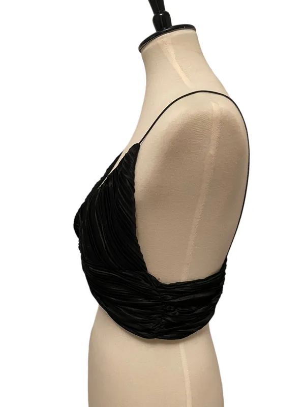 Urban Outfitters Black Rushed Crop Top - Image 2