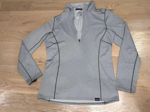 Patagonia Women's Capilene Midweight Zip-Neck baselayer long sleeve gray small - Image 2