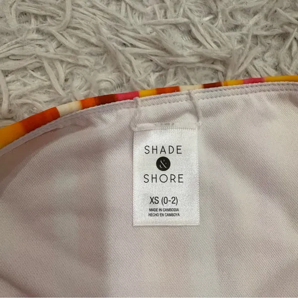 Shade & Shore striped low rise cheeky bikini bottom‎ orange red size XS - Image 4