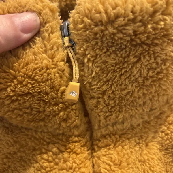 Eddie Bauer Womens Mustard Yellow Sherpa Fleece Quarter Zip Pullover L Gorpcore - Image 4