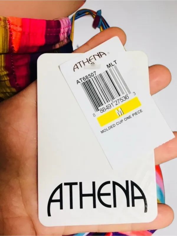 Athena Kaleidostripe Ashlyn One Piece Swimsuit M NWT Convertible Halter - Image 8