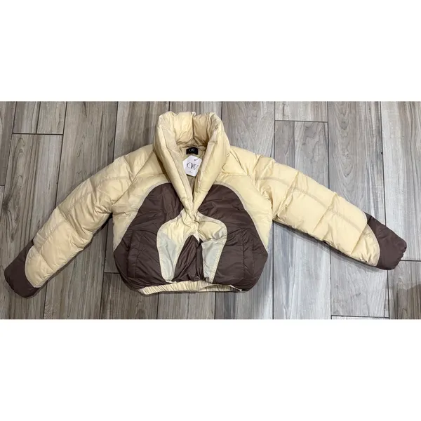 NWT OW Collection Swirl Puffer Jacket Tan/Downtown Colorway Size Small‎ - Image 2