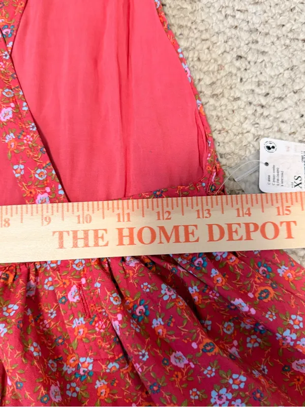 Free People Petunia Mini Dress Poppy‎ Combo Floral Smocked NWT XS - Image 5
