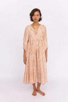Daughters of India Kyra Midi Dress ~ Apricot Blush - Image 2