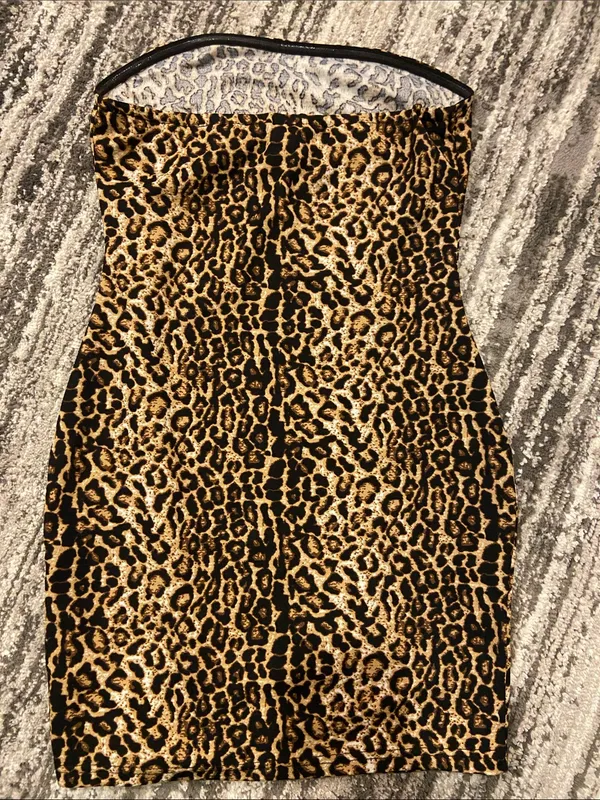 SheIn Animal Print sleeveless dress size small - Image 3