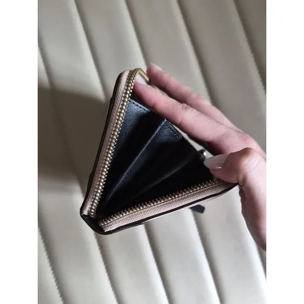 Kate Spade Two-Tone Zip Wallet in Cream and Black - Image 8