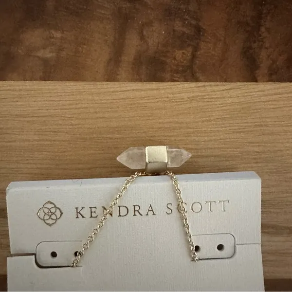 NWT Kendra Scott Jamie Gold Tone Crystal Necklace - Image 3