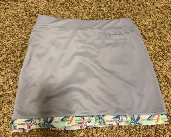 Stella Parker Golf Collection Skort Small Lavender Purple Floral Trim Zip Pocket - Image 3