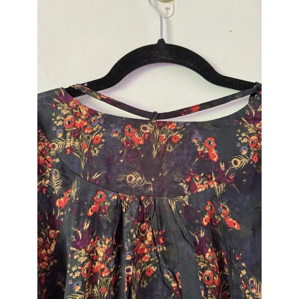 NWT Natural Life Rowan Floral Top Bohemian Cottage Festival Boho Tie Neck Large - Image 6