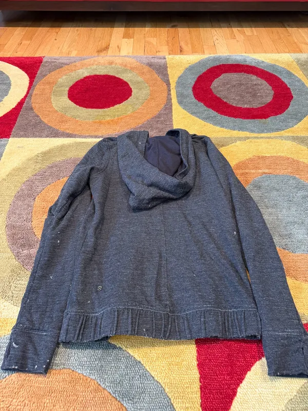 Lululemon Harmonious Hoodie Sweatshirt Reversible Grey Black Size 6 FLAWED - Image 10