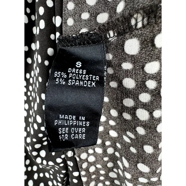 IZ Byer California Women Brown with White polka dots Dress Empire Waist Sz Small - Image 4