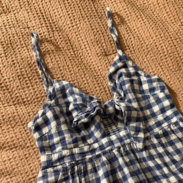 Blue and White Gingham Dress - Image 5
