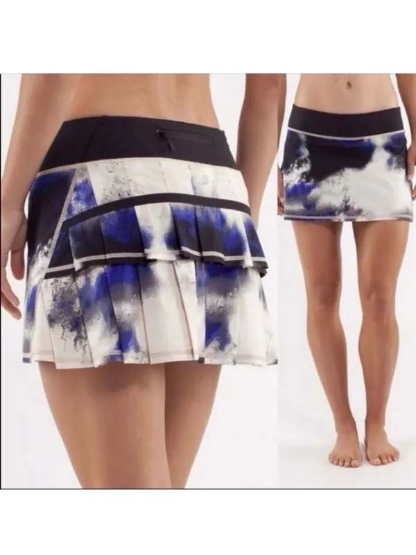 Lululemon Pace Setter Milky Way Skort Skirt Blue Purple Galaxy Marble 14" Size 6 - Image 3