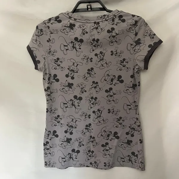 Disney Parks Mickey Mouse Y2K Womens TShirt Top Size S Gray Short Sleeve Cartoon - Image 7