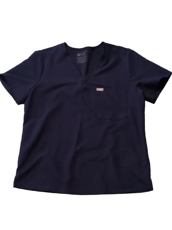 Figs Navy Blue Scrub Top Size Large - Image 2