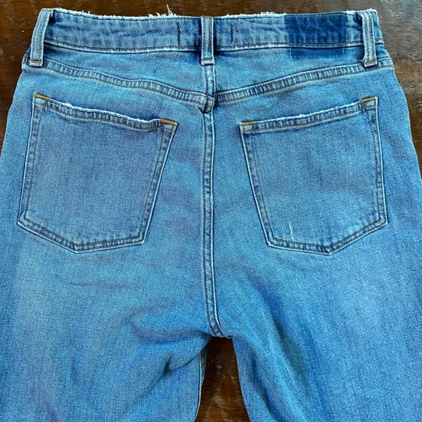 Abercrombie Curve Love The Skinny High Rise Jeans Distressed Hem‎ Blue 29 - Image 5