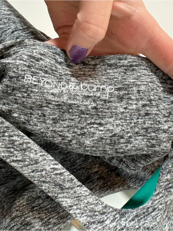 Beyond‎ Yoga Beyond the Bump Gray Heathered Maternity Racerback Tank Top Size L - Image 3