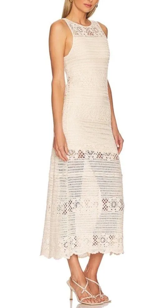 Crochet You Love Me Beige Crocheted Sleeveless Maxi Dress BB Dakota by Steve - Image 2