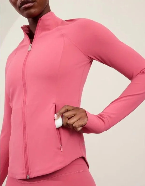 New Athleta S Salutation Jacket Dragonfruit Pink Size Small - Image 2