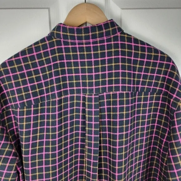 Madewell Plaid Flannel Boxy Shirt Crop Top Size M - Image 9