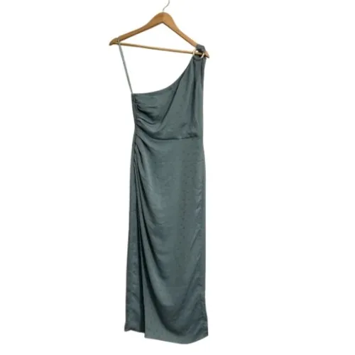 Favorite Daughter The Singles Table One Shoulder Maxi‎ Dress Blue Dot Size 6 - Image 3