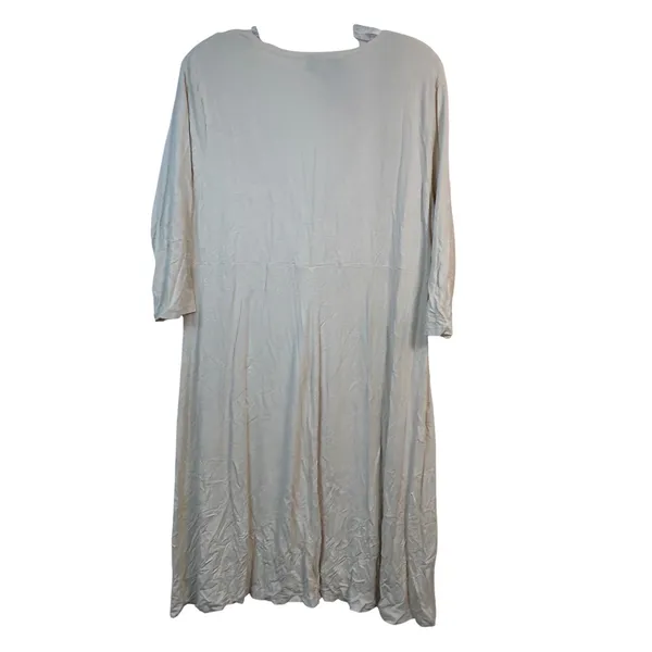 Fresh Produce Twist Front Dress XXL Vanilla Off-White 3/4 Sleeve Midi‎ Made USA - Image 2