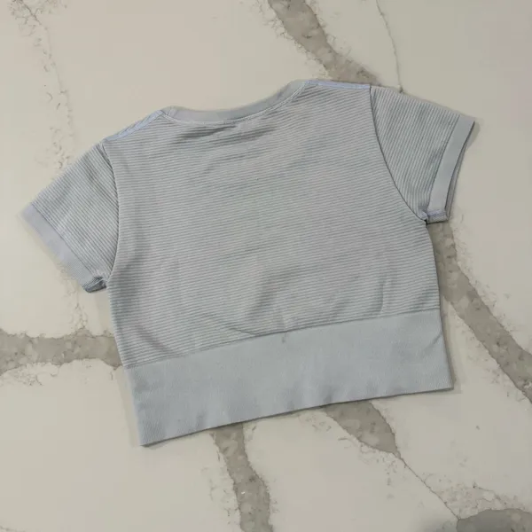 Offline by Aerie Sidewalk Seamless Ribbed Cropped TShirt Womens Medium LightBlue - Image 5