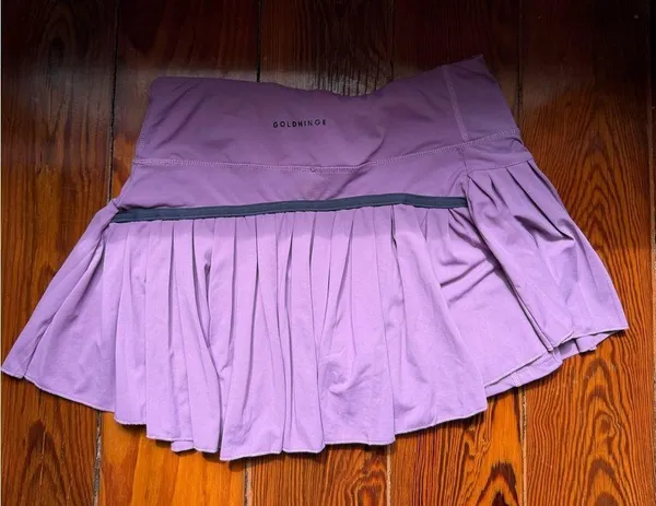 Gold hinge purple mini skirt Size L - Image 2