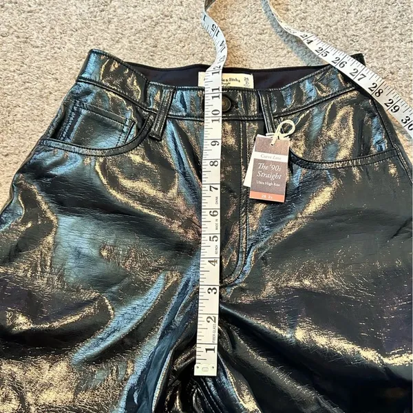 Abercrombie & Fitch Curve Love 90s Straight Ultra High Rise Patent Leather Pants - Image 6