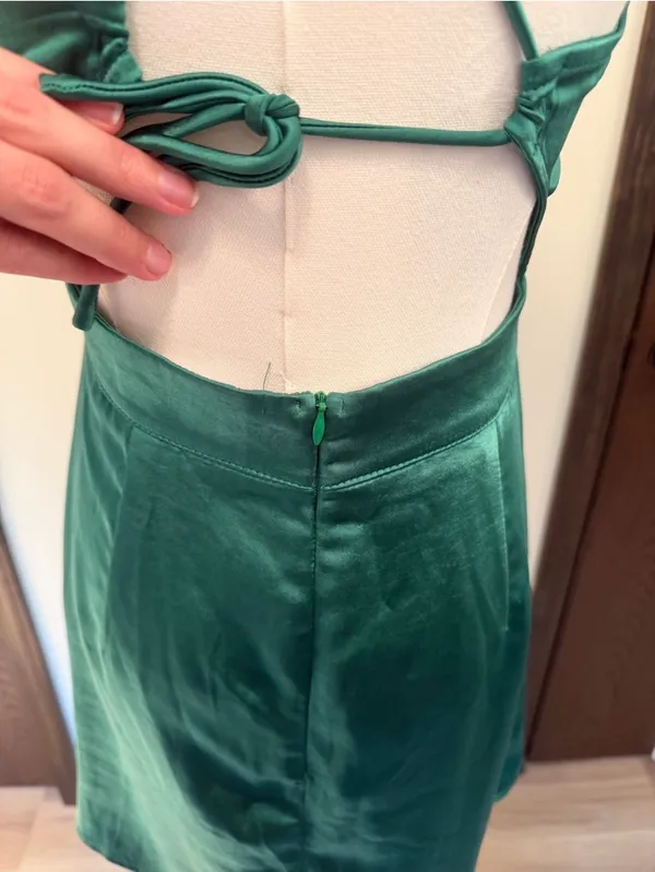 Princess Polly green ruched neck cutout mini dress - Image 5
