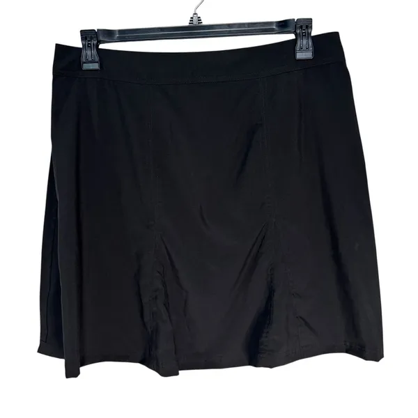 Paia Hawaii Black Swim Rip‎ Skirt Swim Cover Mini Pleated Athletic Skirt Large - Image 6