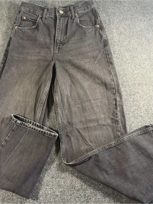 BDG Urban Outfitters Women's Boyfriend Wide-Leg Relaxed Black Denim Jeans 26x32 - Image 2