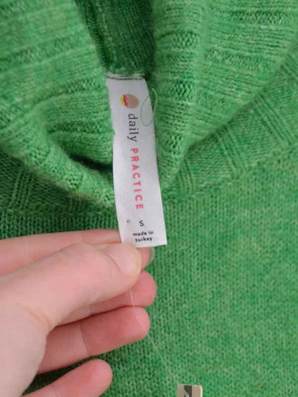 Daily Practice Anthropologie Karigan Midi Sweater Dress Turtleneck Kelly Green - Image 5