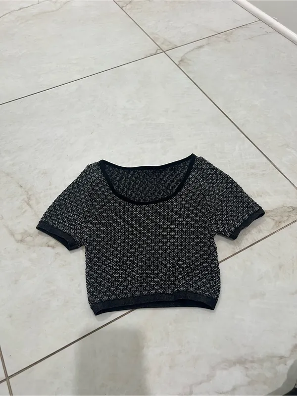 NEW Intimately Free People Black Short Sleeve Shirt Size XS/S - Image 2