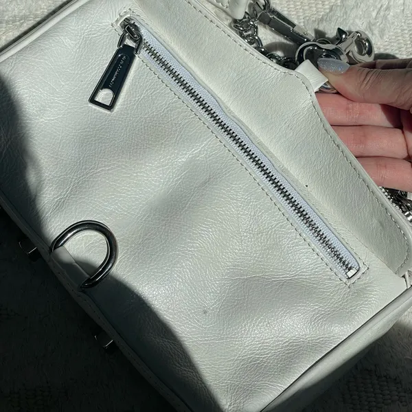 Rebecca minkoff white mini mac convertible cross body shoulder bag with silver - Image 13