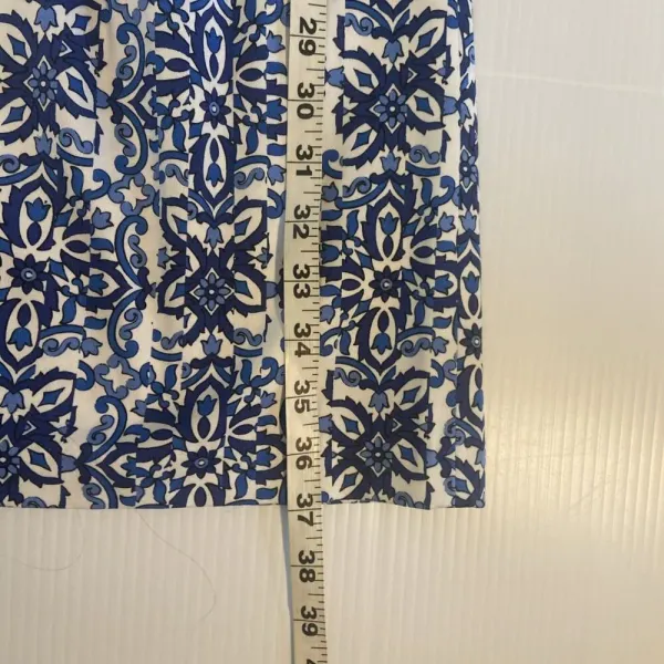 Milly Blue White Cotton Floral Sleeveless‎ V-Neck Shift Dress Sz 10 Fit & Flare - Image 16