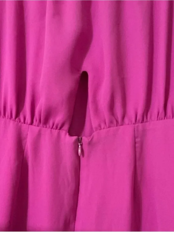 krisa Hot Pink Strapless Mini Dress Size Small Fuchsia Asymmetrical Ruffle - Image 5