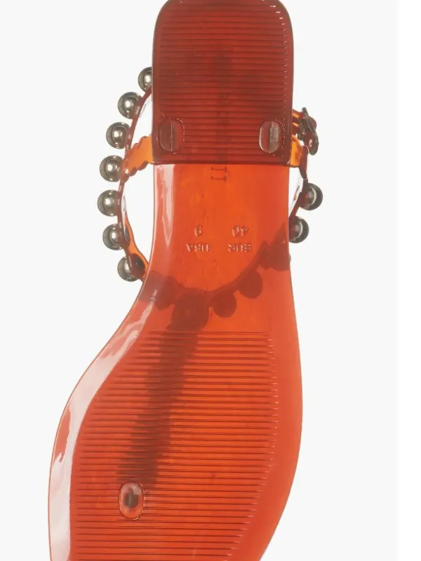 NEW Jeffrey Campbell Plated Embellished Sandal Jeffrey Campbell Orange Gold - Image 6