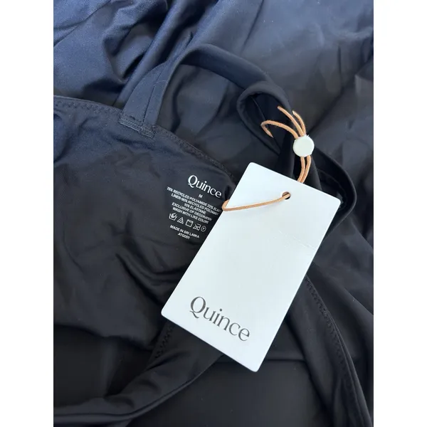 NWT Quince Black Italian One Shoulder One-Piece Swimsuit Size Medium - Image 4