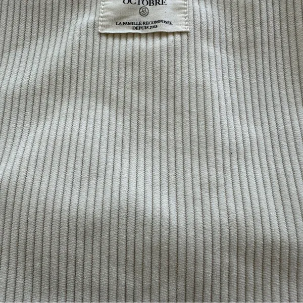 Sezane Corduroy Tote bag beige Velvet Striped - Image 4